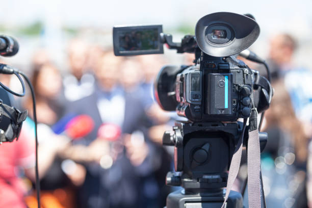 istock Public relations - PR. News conference. 944130442