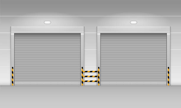 High speed rolling door, Shutter door, Vector, Illustration High speed rolling door, Shutter door, Vector, Illustration. roll a door stock illustrations