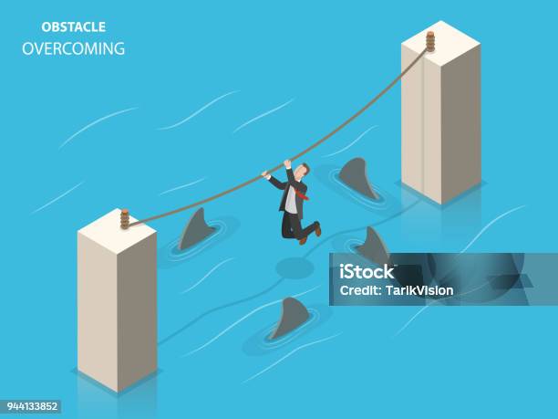 Obstacle Effects Graphics Obstacles Overcoming Flat Isometric Vector Concept Stock Illustration ...