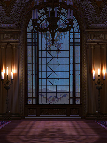3D render of palace interiors