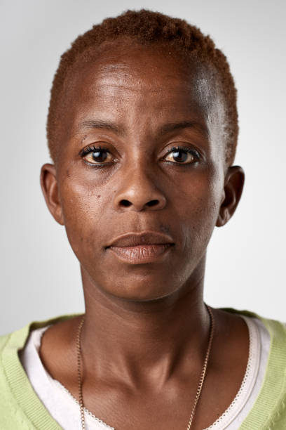 istock Studio ID portrait of African woman with serious expression 944137948