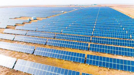 Solar panel in the desert