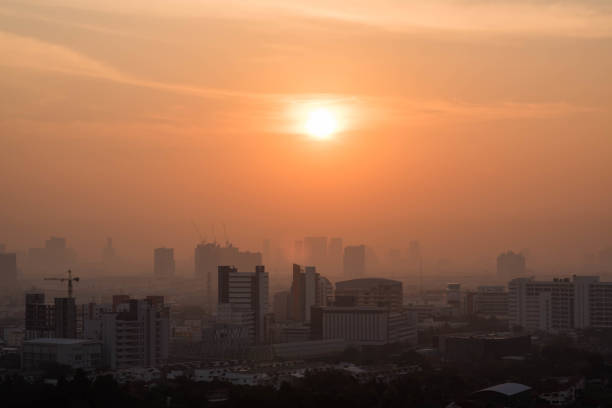 istock Foggy sunrise over city 944159938