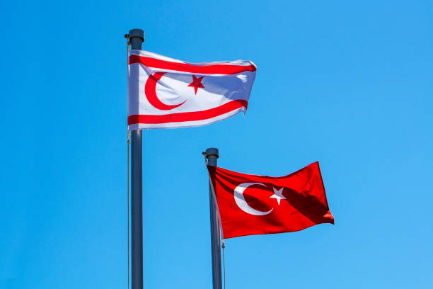 istock Turkish and North Cyprus flags 944167988