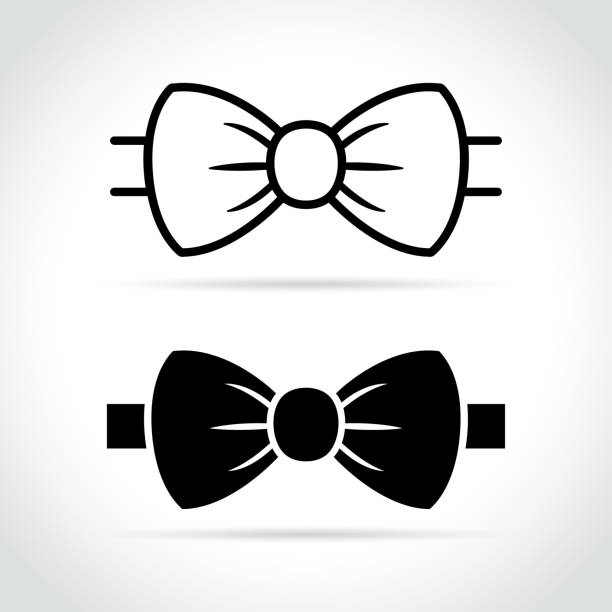bow tie icon on white background Illustration of bow tie icon on white background prom fashion stock illustrations