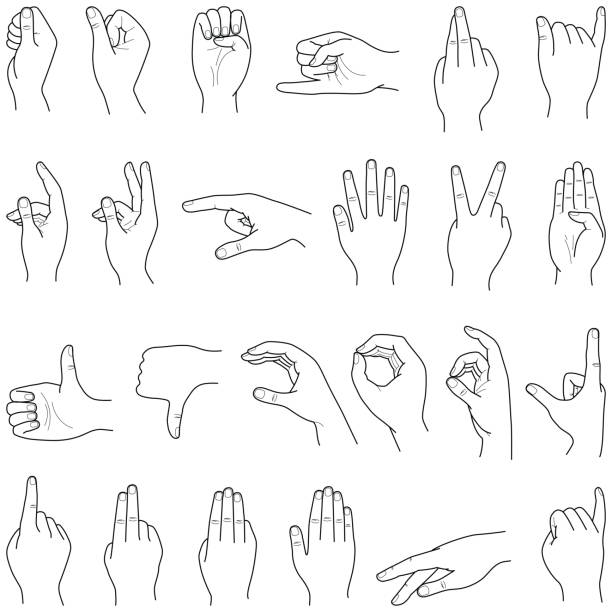 手のコレクション - pushing push button human hand human finger点のイラスト素材／クリップアート素材／マンガ素材／アイコン素材