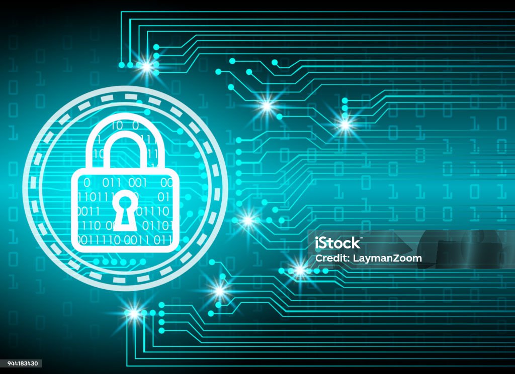 Tech Pro Digita Key Key Lock And Digital Technology Background Stock Illustration ...