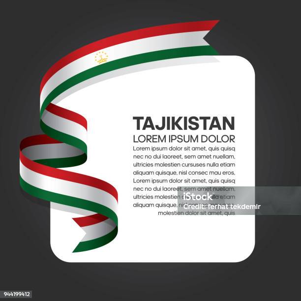 Tajikistan Flag Background Stock Illustration - Download Image Now - Arrival, Backgrounds, Badge