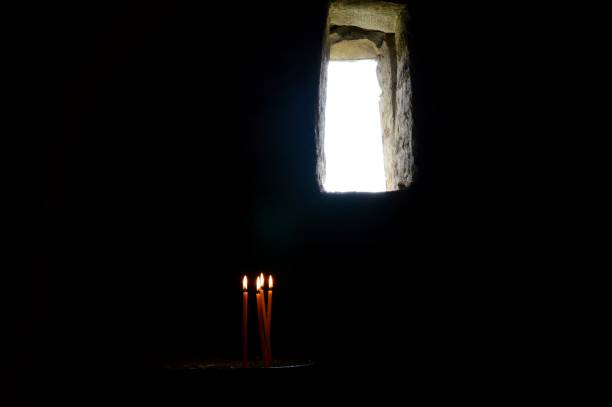 Beautiful light effect in stained glass window in Saints John’s - Den Bosch