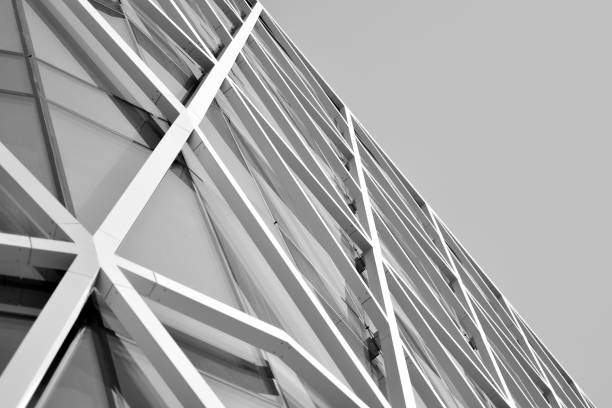 istock Modern city office building exterior. Black and white. 944200870