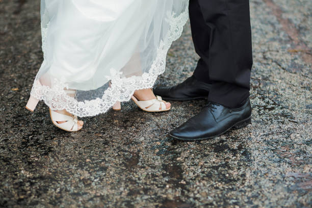 istock Just married happy wedding couple 944209286