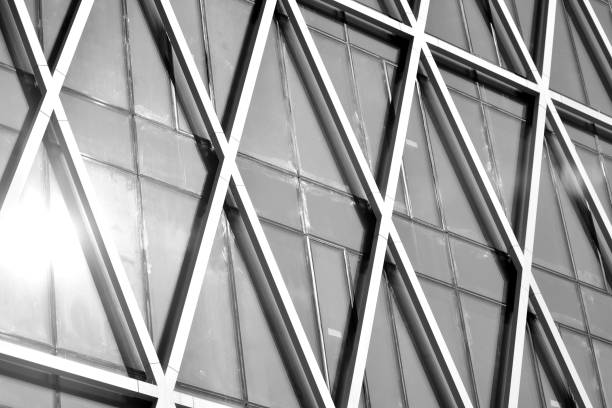 istock Modern city office building exterior. Black and white. 944209500