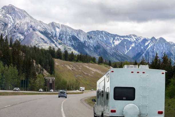 istock Road to the mountains by Motor Home. 944217040