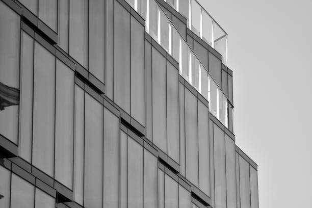 istock Modern city office building exterior. Black and white. 944217232