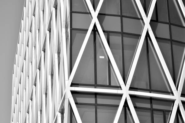 istock Modern city office building exterior. Black and white. 944220806