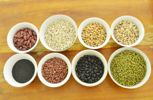 istock raw variety bean and cereal plant in cup 944221102