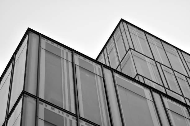 istock Modern city office building exterior. Black and white. 944221970