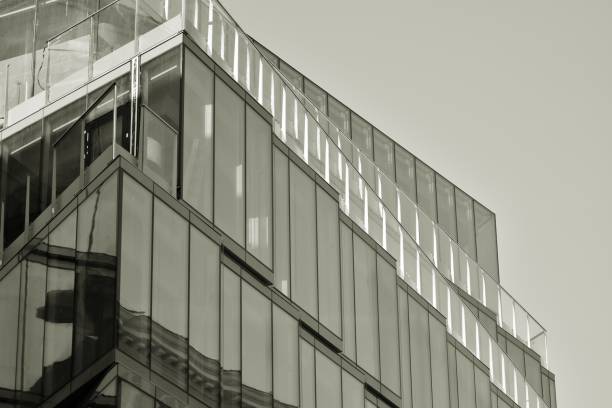 istock Modern city office building exterior. Black and white. 944222916