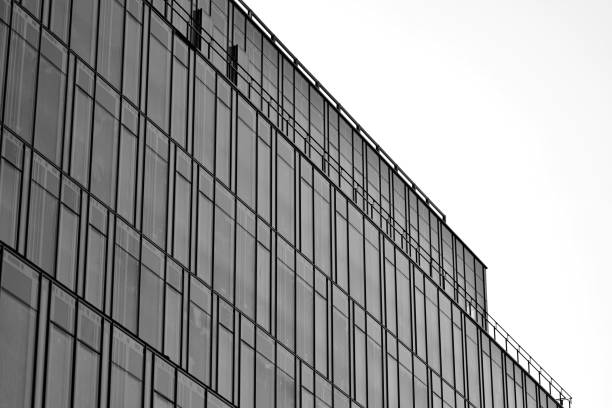 istock Modern city office building exterior. Black and white. 944228756