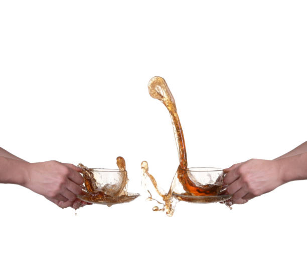 istock Glass cup of tea with splash 944229680