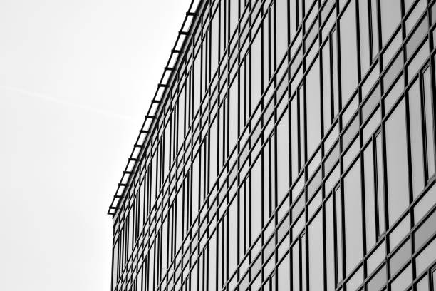 istock Modern city office building exterior. Black and white. 944239228
