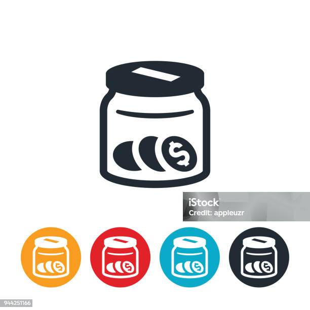 Donation Jar Icon Stock Illustration - Download Image Now - Jar, Icon Symbol, Currency