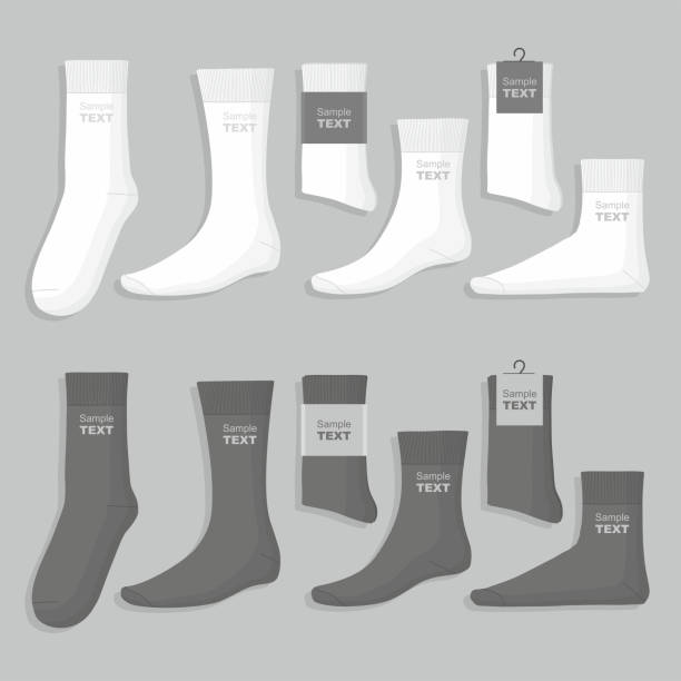 satz von socken - strümpfe stock-grafiken, -clipart, -cartoons und -symbole