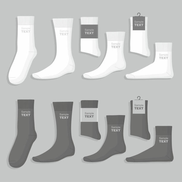 Set of socks Vector illustration. Mens socks design template sock stock illustrations