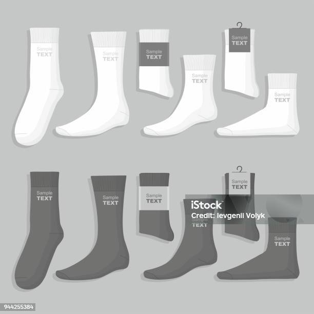 Set Of Socks Stock Illustration - Download Image Now - Sock, Template, Model - Object