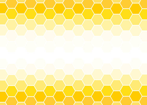 illustrazioni stock, clip art, cartoni animati e icone di tendenza di illustrazione di progettazione vettoriale di sfondo astratto esagono giallo. - arnia