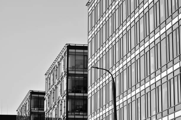 istock Modern city office building exterior. Black and white. 944258718