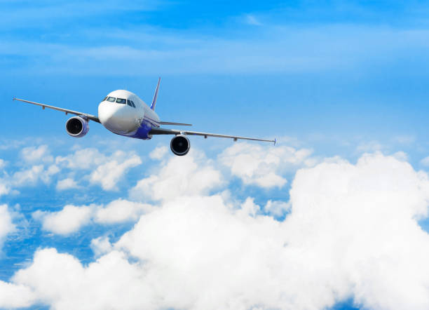 istock Airplane with background of cloudy sky, exploration conceptual 944259570
