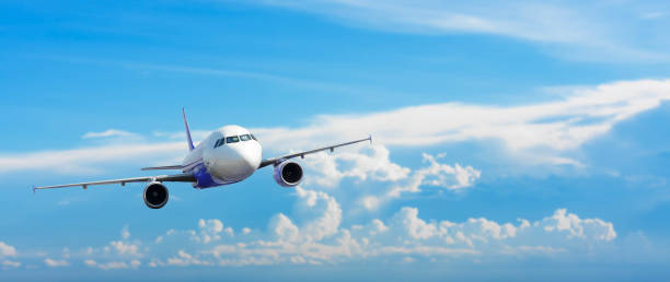 istock Airplane with background of cloudy sky, exploration conceptual 944261370
