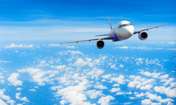 istock Airplane with background of cloudy sky, exploration conceptual 944261372