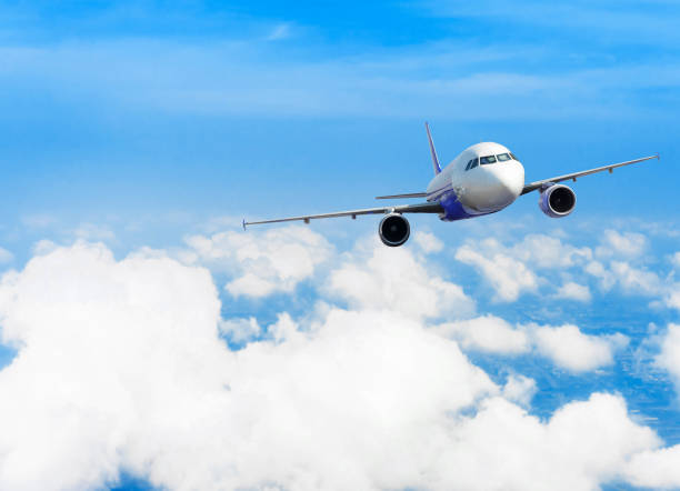 istock Airplane with background of cloudy sky, exploration conceptual 944261416