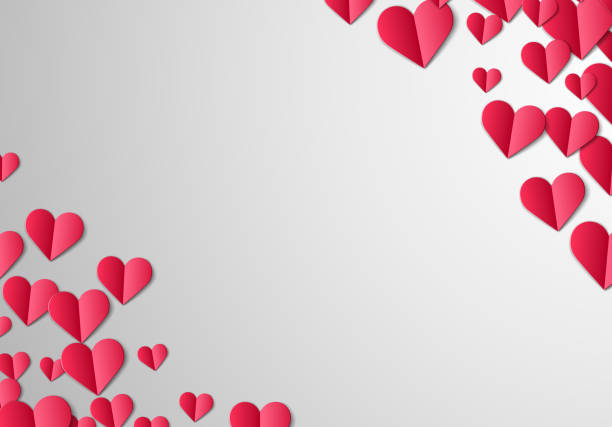 발렌타인 데이 카드 자르다 종이 하트 - heart shape valentines day love backgrounds stock illustrations