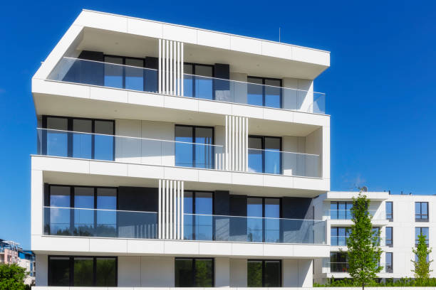 istock New modern complex of apartment buildings with white facade 944271446
