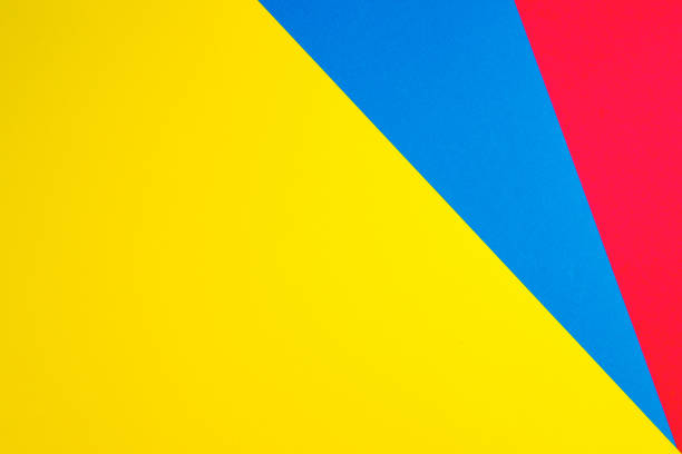 istock Color papers geometry flat composition background with yellow, green, red and blue tones 944272276