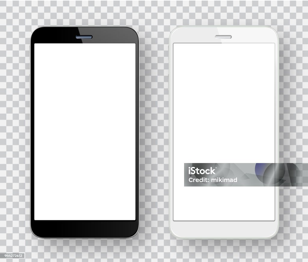 White and black mobile phones Vector white and black mobile phones Smart Phone stock vector