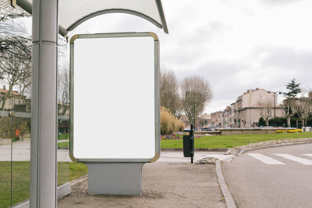 istock Blank advertisement mock up in a bus stop 944278478