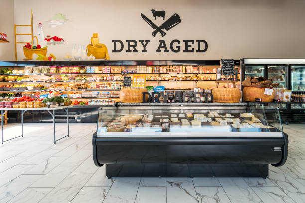 istock Grocery delicatessen store interior 944286008