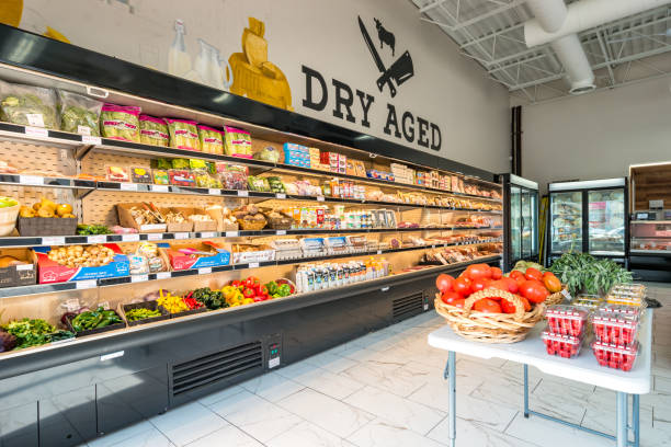 istock Grocery delicatessen store interior 944295352