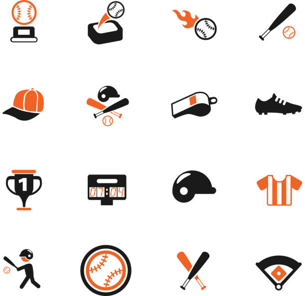 baseball color icon set baseball vector icons for web and user interface design baseball base icon stock illustrations