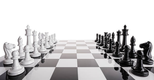 Chess game. Black and white chess isolated on white background chess board photos stock pictures, royalty-free photos & images