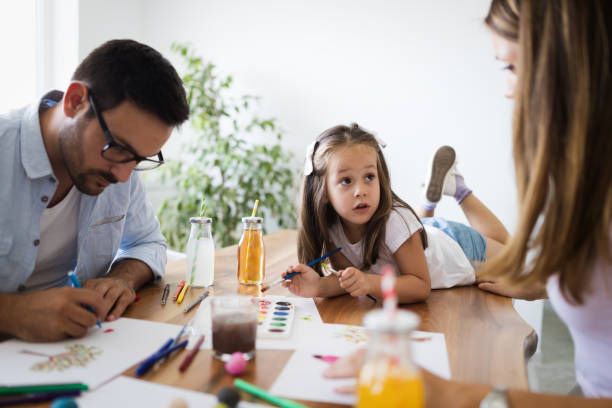 istock Happy family having fun time at home 944305074