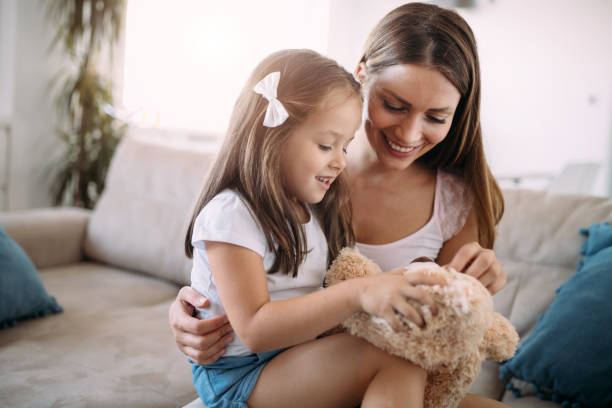 istock Happy family having fun time at home 944305606