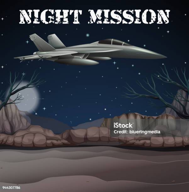 Army Airforce In Night Mission Stock Illustration - Download Image Now - Abstract, Aerodynamic, Aerospace Industry