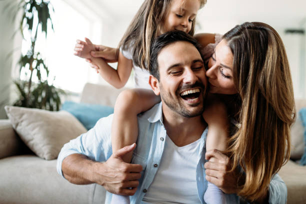 istock Happy family having fun time at home 944309866