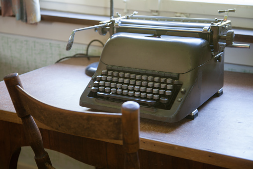 Old typewriter on a table
