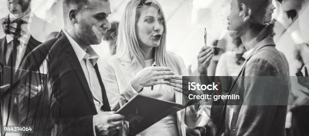 Abstract Business People At The Conference Stock Photo - Download Image Now - Black And White, Meeting, Convention Center